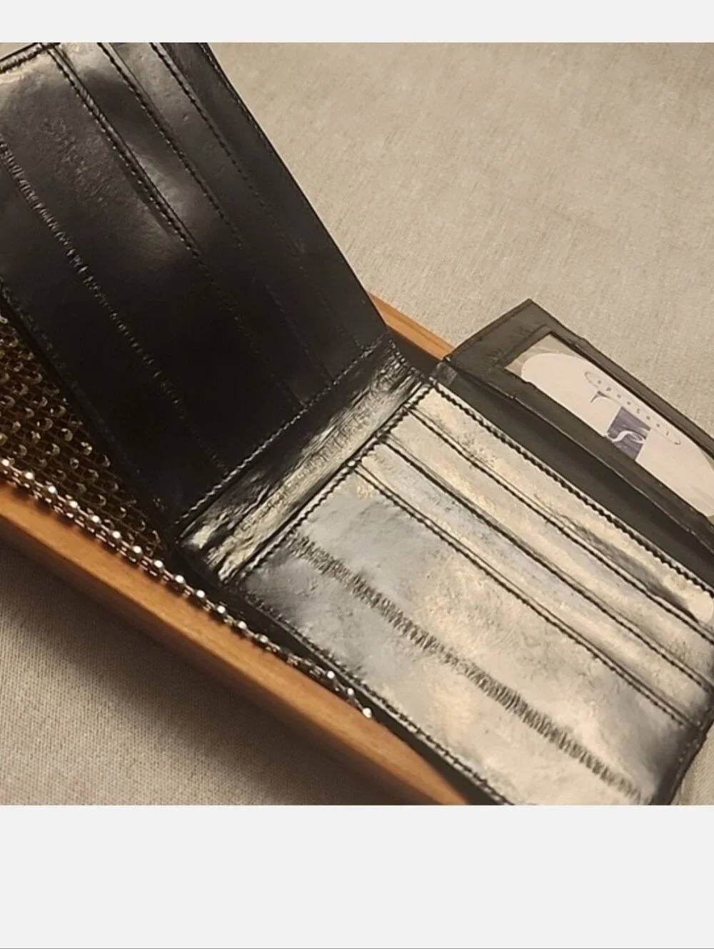 Lee Sands Exotic Eel Skin Wallet - Classic Slim Bifold